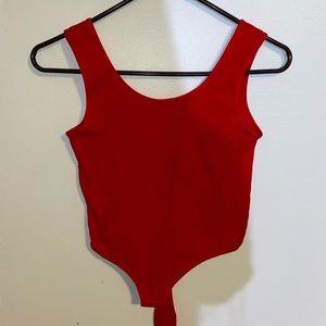 Red cotton candy couture body suit
